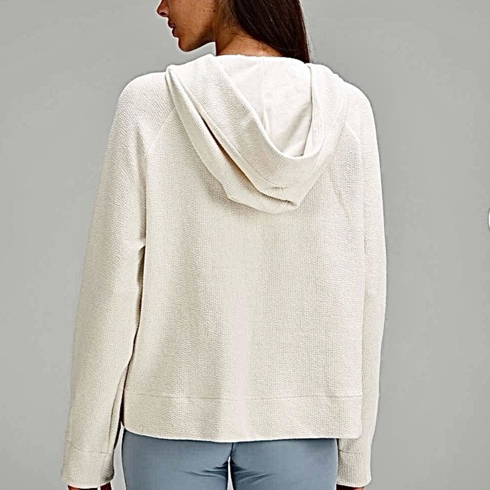 Lululemon Textured Half-Zip Hoodie Bone Size 8 - Picture 3 of 16